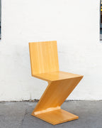 Iconic Zig Zag Chair by Gerrit Thomas Rietveld Originally Designed in 1934
