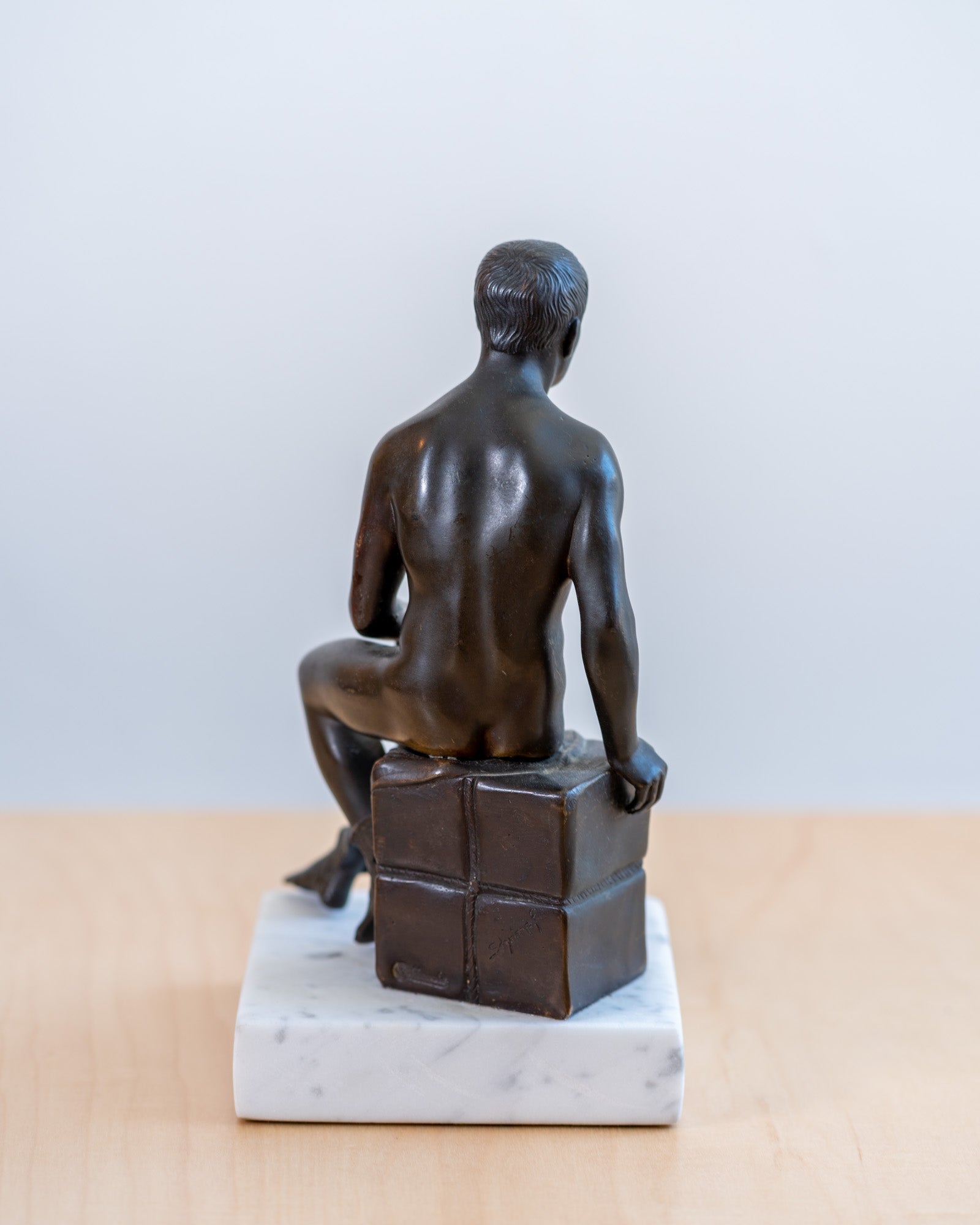 Vintage Figural bronze Sculpture Greek God Hermes, signed Schrimpf