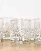 Mid Century Modern Georges Briard White Butterfly Glasses (Set of 8)