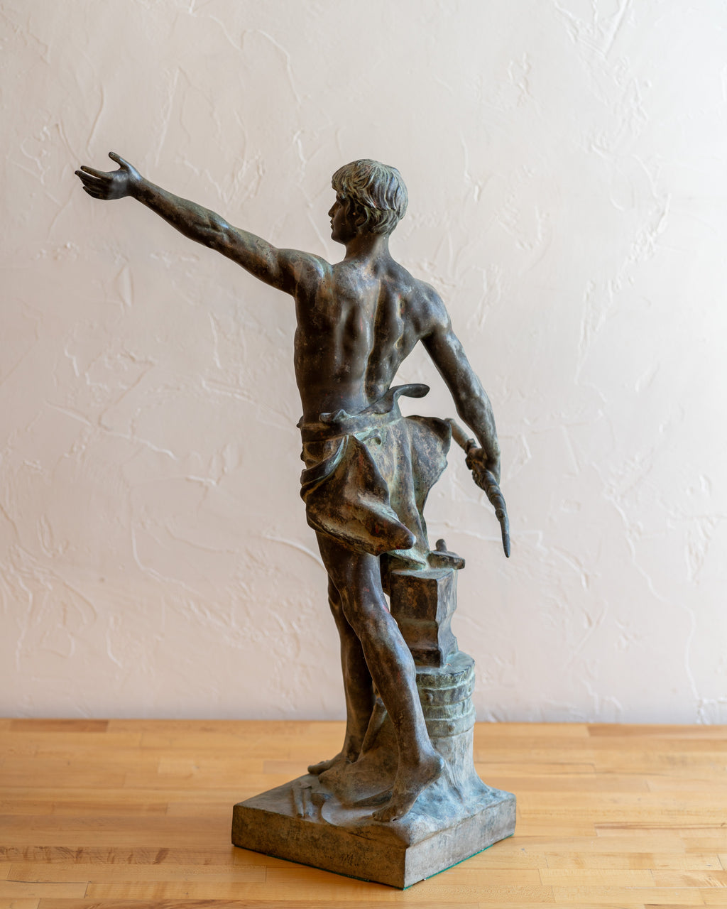 French Figural Antique Bronze, circa 1900 "Devoir Cirique" by Eugene Marioton