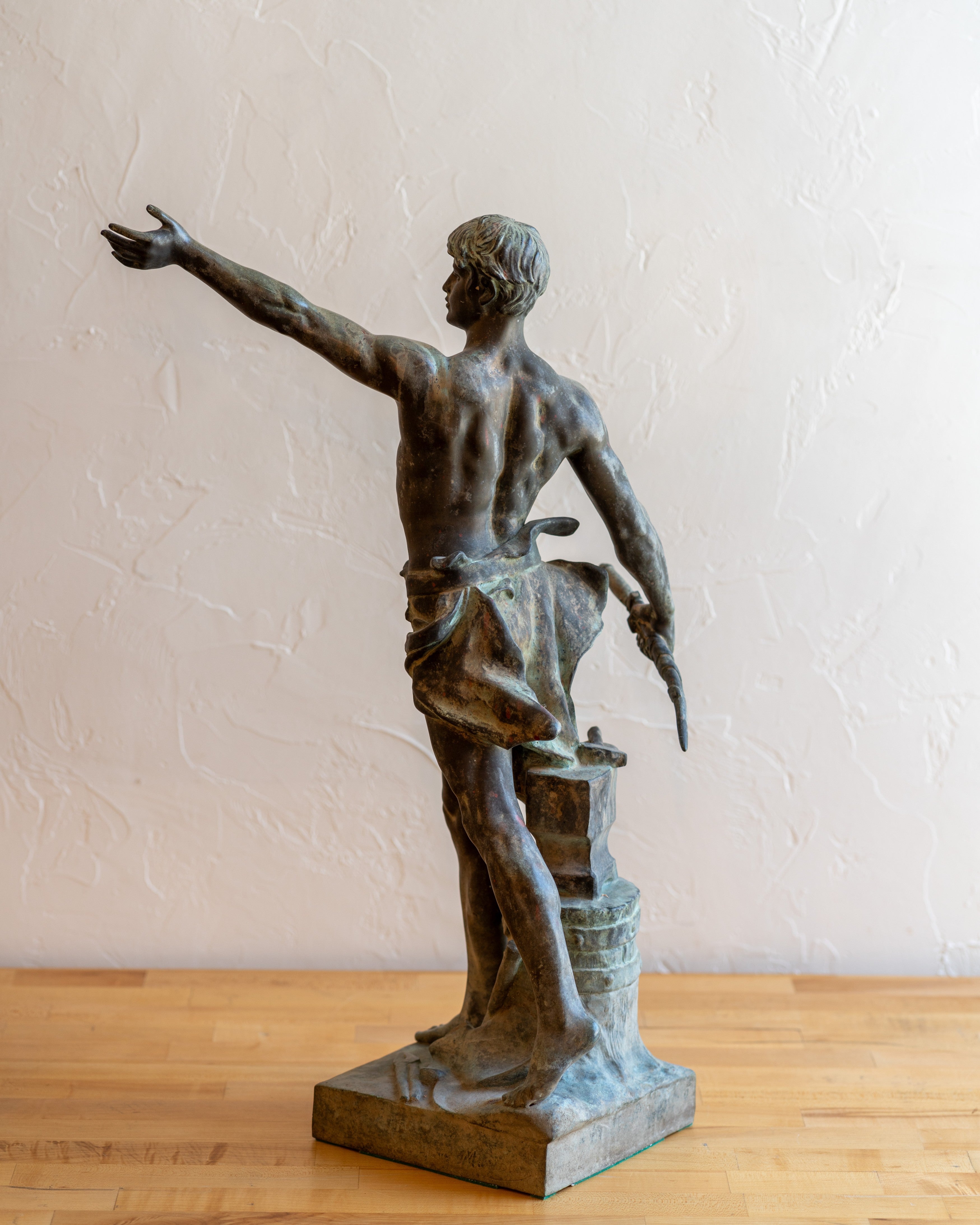 French Figural Antique Bronze, circa 1900 "Devoir Cirique" by Eugene Marioton