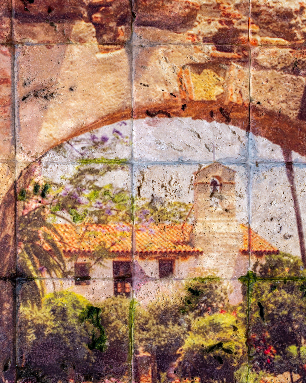 Vintage Hand Painted Tile Wall Art