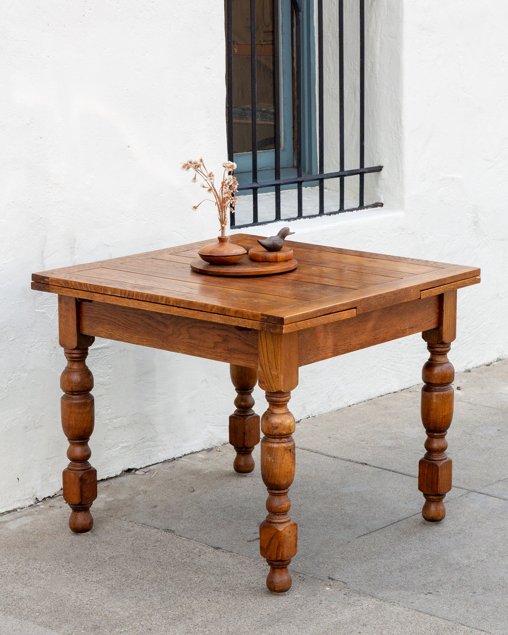 Antique Wood Draw Leaf Table