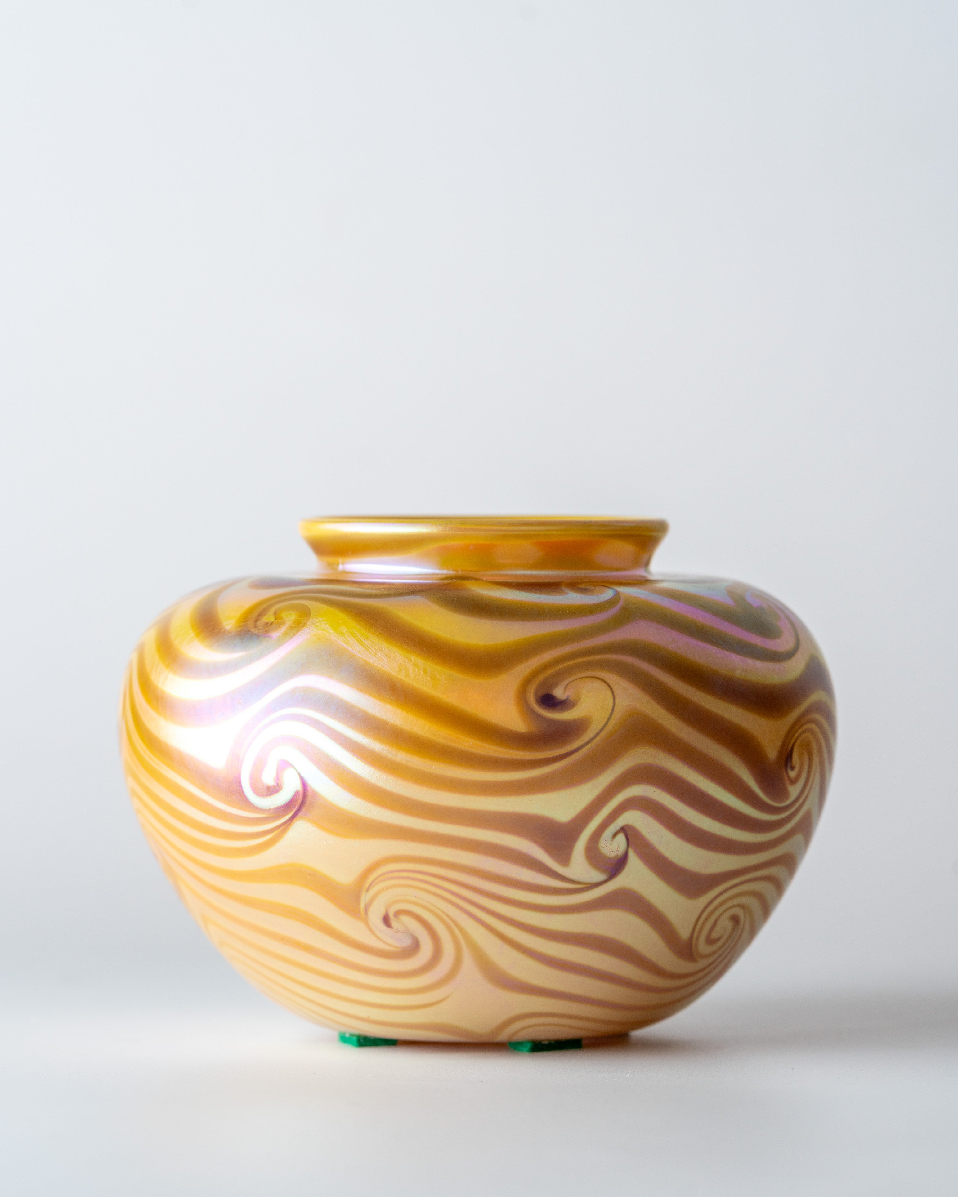 Vintage Art Glass Vase in the Art Nouveau Taste with Iridescent Patterning