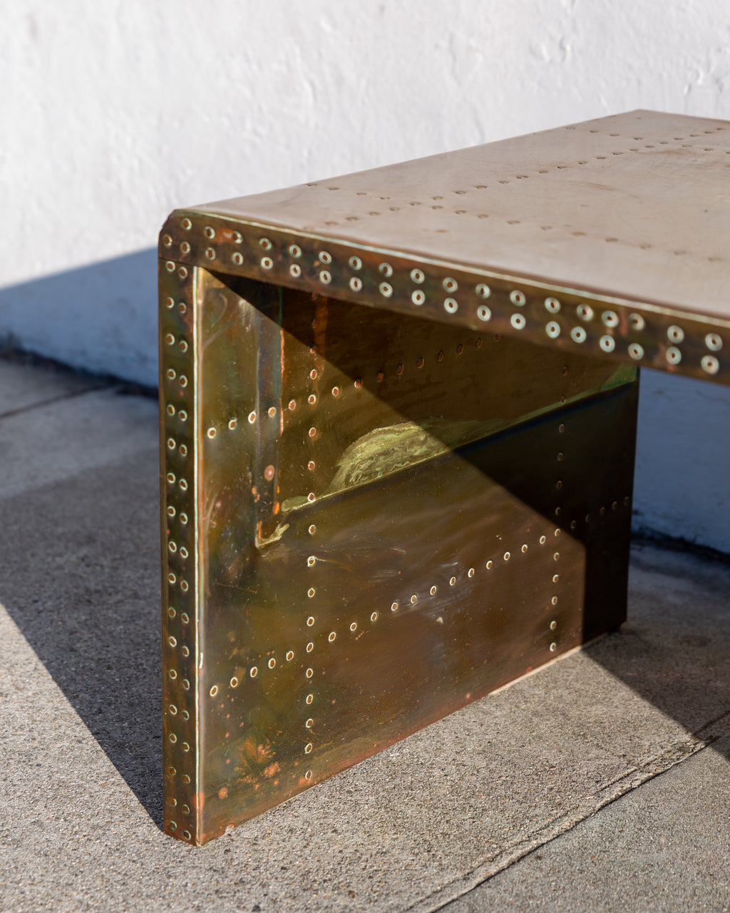 1970's Brass Clad Waterfall Table by Sarreid