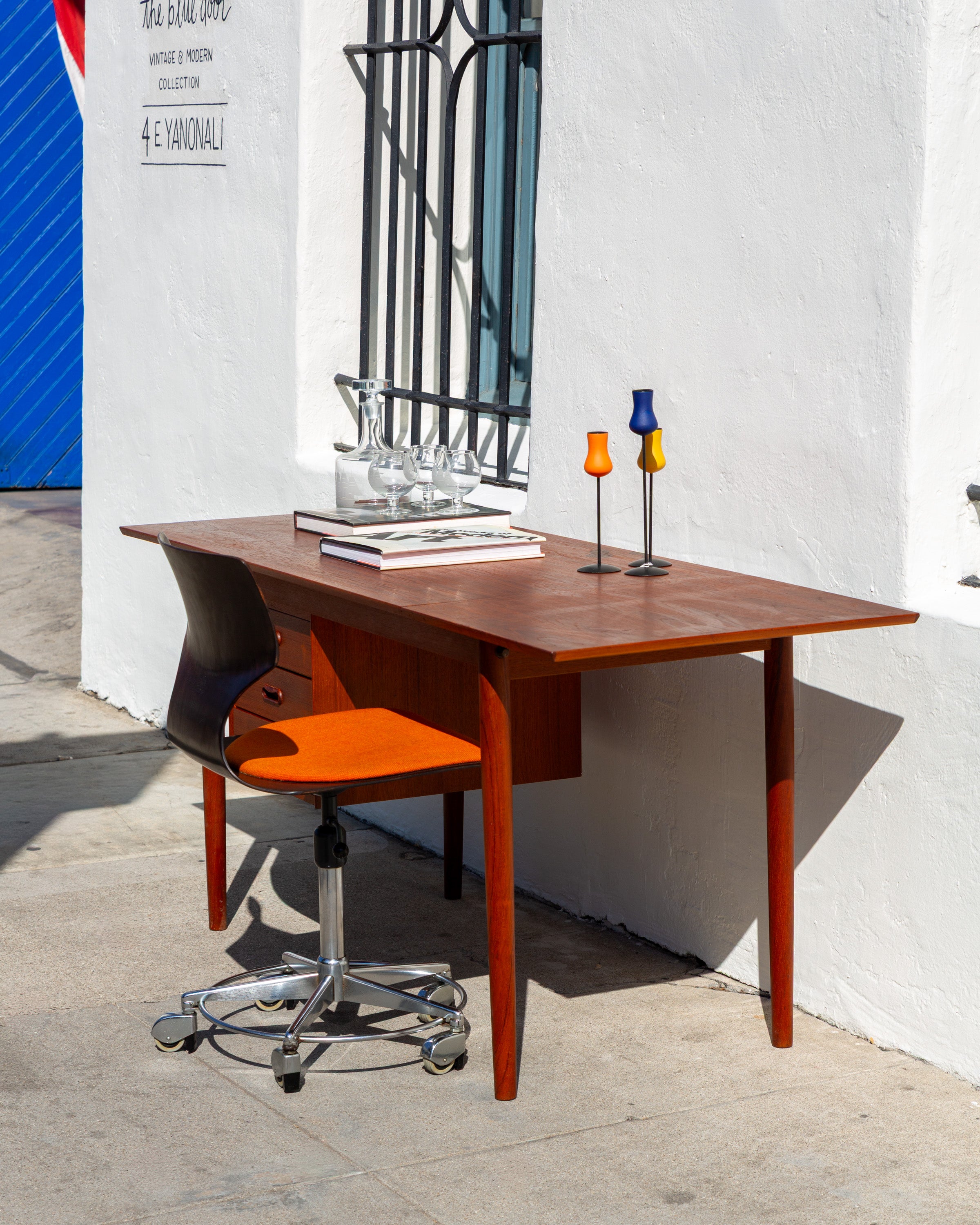Vintage 1960's Chair with Orange Reupolstery