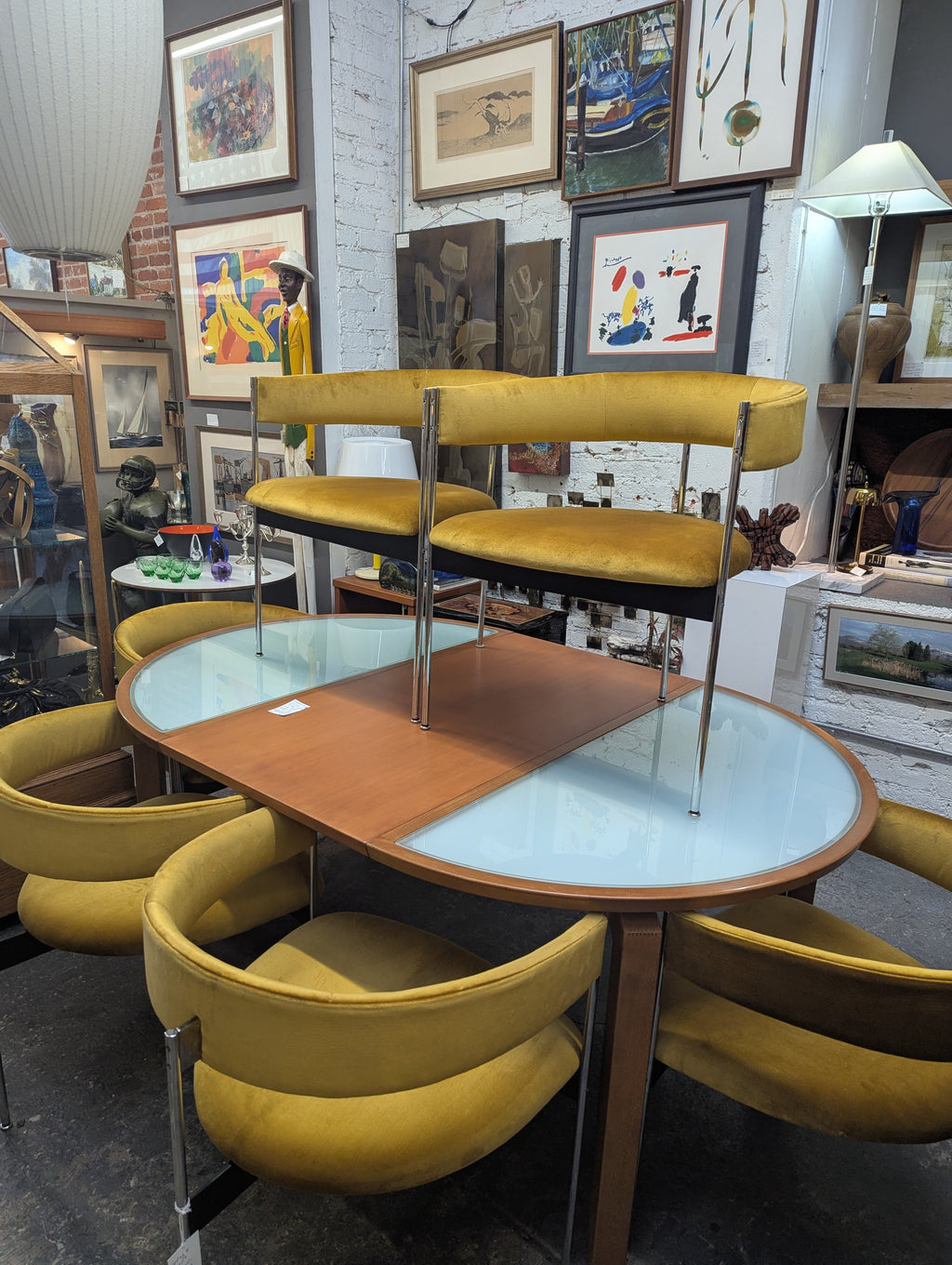 Modernist Dining Table with One Leaf
